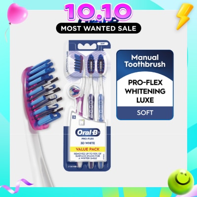 ORAL B Pro Flex Whitening Luxe 3D White Soft Toothbrush 3s image
