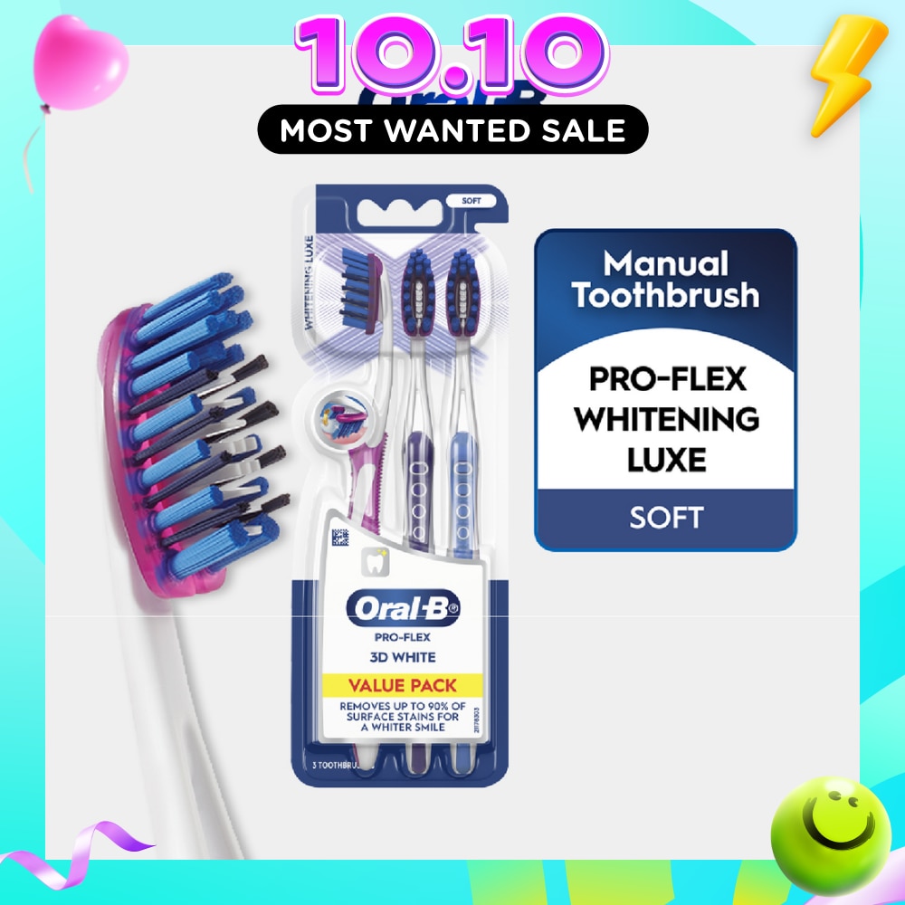 Pro Flex Whitening Luxe 3D White Soft Toothbrush 3s image