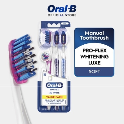 ORAL-B - Pro-Flex Whitening Luxe 3D White Soft Toothbrush 3s