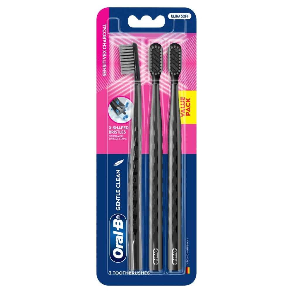 SensitiveX Charcoal Ultra Soft Toothbrush 3s