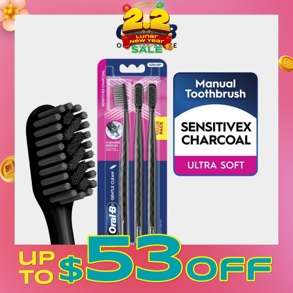 SensitiveX Charcoal Ultra Soft Toothbrush 3s
