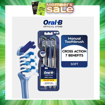 ORAL-B - Cross Action Deep Clean 7 Benefits Soft Toothbrush 3s