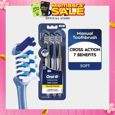 ORAL-B Cross Action Deep Clean 7 Benefits Soft Toothbrush 3s