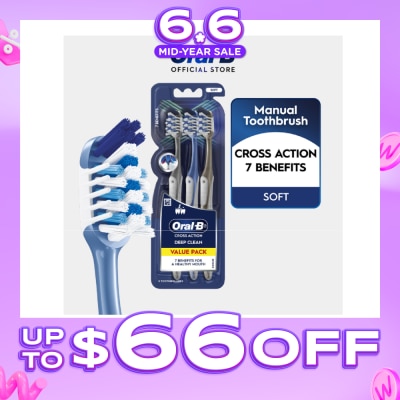 ORAL-B - Cross Action Deep Clean 7 Benefits Soft Toothbrush 3s