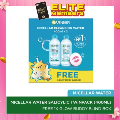 GARNIER Micellar Water Salicylic Twinpack + Glow Buddy Blind Box (400ml x 2s) + 1s