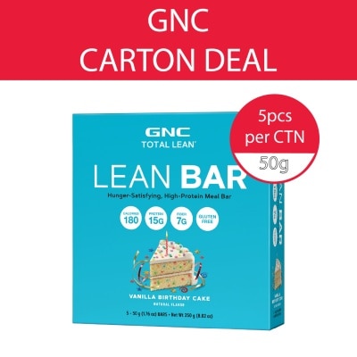GNC Total Lean Bar Protein Snack Bar Vanilla Birthday Cake 50g x 5s