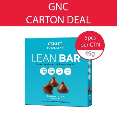 GNC Total Lean Bar Protein Snack Bar Chocolate Chip 48g x 5s