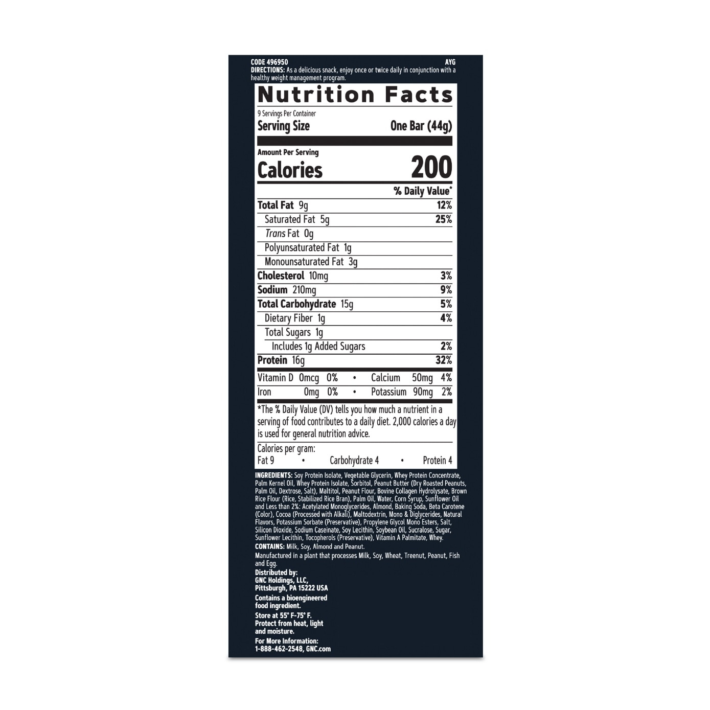 Total Lean Bar Protein Snack Bar Peanut Butter Pie 44g x 9s