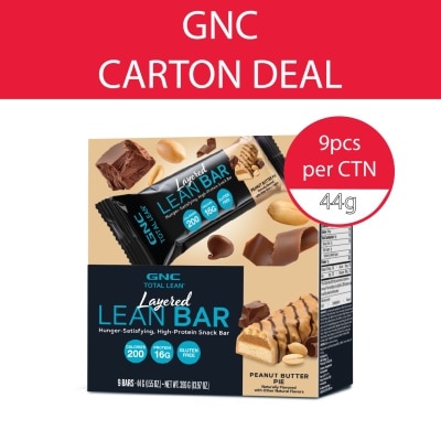 GNC Total Lean Bar Protein Snack Bar Peanut Butter Pie 44g x 9s