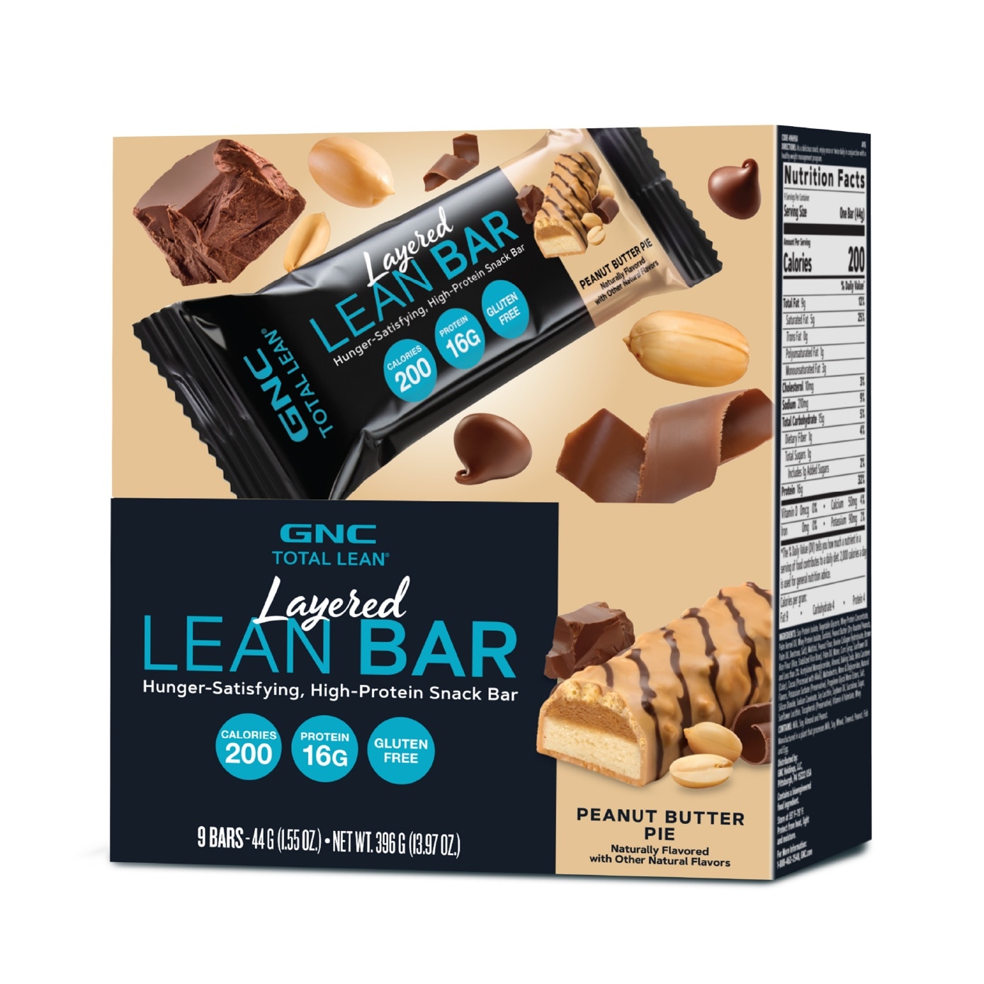 Total Lean Bar Protein Snack Bar Peanut Butter Pie 44g x 9s