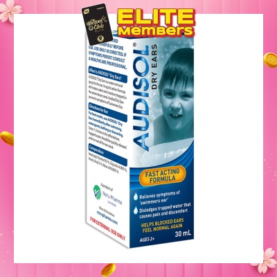 AUDISOL Dry Ears 30ml (Expiry: Sep`2026)