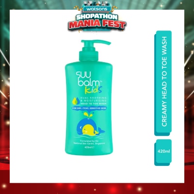 SUU BALM KIDS - Kids Creamy Head To Toe Wash (Soothing & Gentle) 420ml