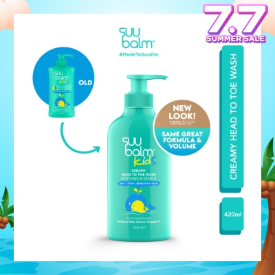 SUU BALM KIDS Kids Creamy Head To Toe Wash (Soothing & Gentle) 420ml