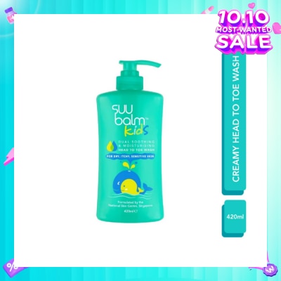 SUU BALM KIDS Kids Creamy Head To Toe Wash (Soothing & Gentle) 420ml