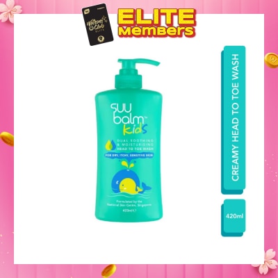 SUU BALM KIDS Kids Creamy Head To Toe Wash (Soothing & Gentle) 420ml