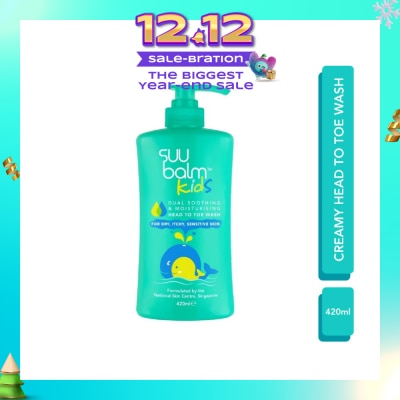 SUU BALM KIDS Kids Creamy Head To Toe Wash (Soothing & Gentle) 420ml