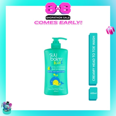 SUU BALM KIDS - Kids Creamy Head To Toe Wash (Soothing & Gentle) 420ml
