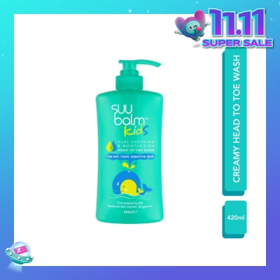 SUU BALM KIDS Kids Creamy Head To Toe Wash (Soothing & Gentle) 420ml