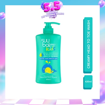 SUU BALM KIDS - Kids Creamy Head To Toe Wash (Soothing & Gentle) 420ml