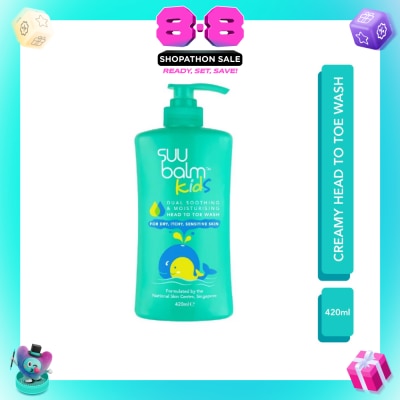 SUU BALM KIDS - Kids Creamy Head To Toe Wash (Soothing & Gentle) 420ml