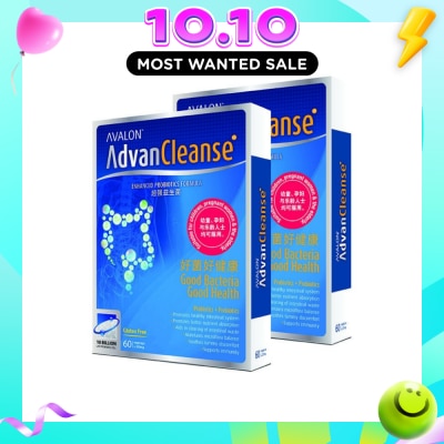 AVALON™ Advan Cleanse Enhanced Probiotics Formula Twins Pack 2x60 Capsules image