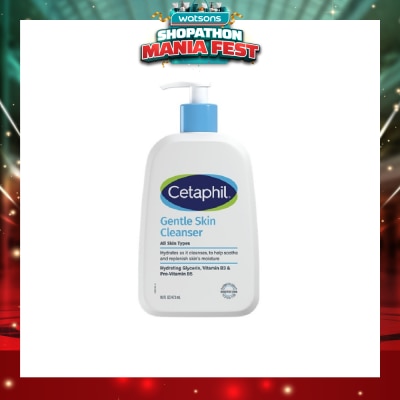 CETAPHIL - Gentle Skin Cleanser Hydrating Face & Body Wash (For All Skin Types, Sensitive Skin) 473ml
