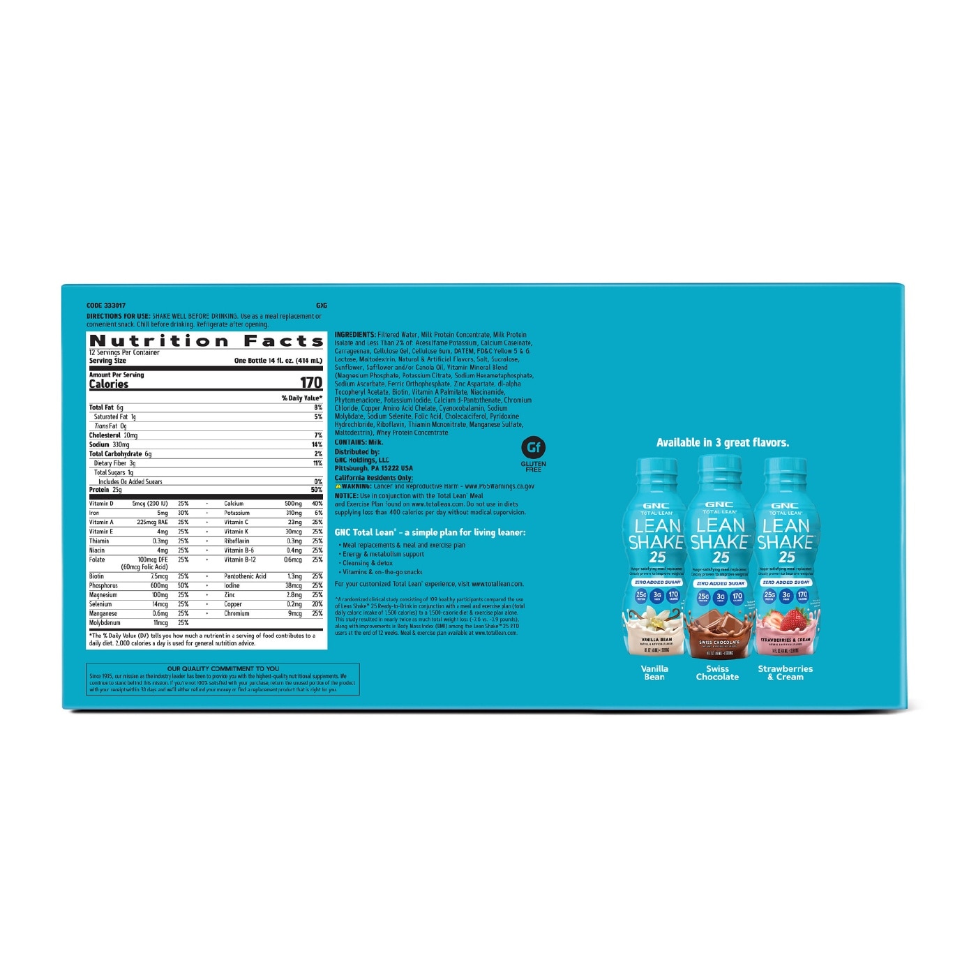 Total Lean Shake 25 Ready to Drink Zero Added Sugar Banana Cream 414ml x 12s