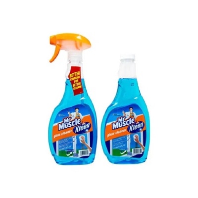 MR MUSCLE Kleen Glass Cleaner Super Active + Refill 500ml x 2s