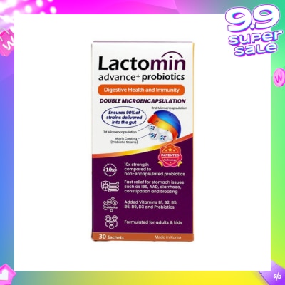 LACTOMIN Probiotics with added Vitamins + Prebiotics 30s