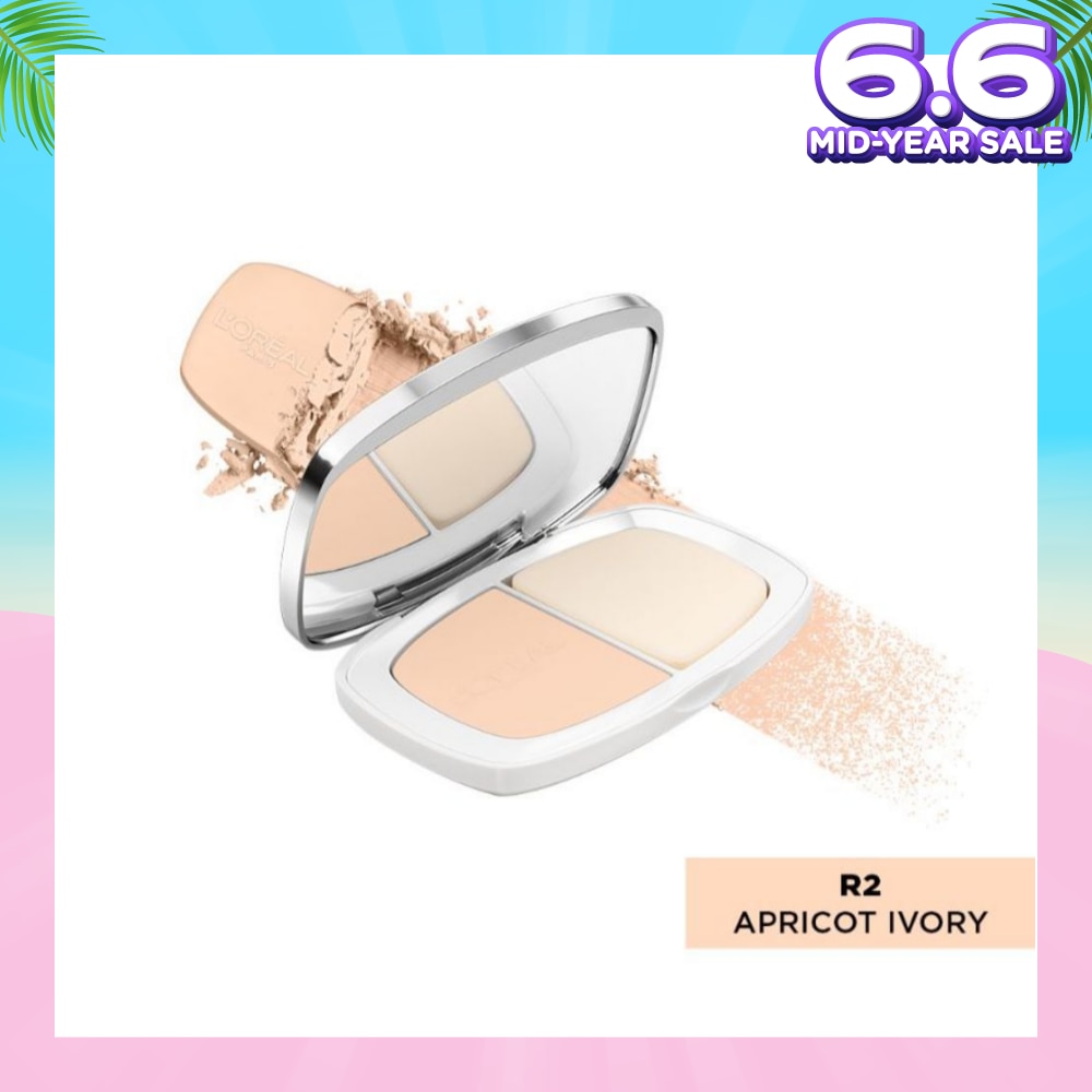 L'OREAL PARIS MAKEUP True Match Two-Way Cake Powder Foundation R2 Apricot Ivory 9g