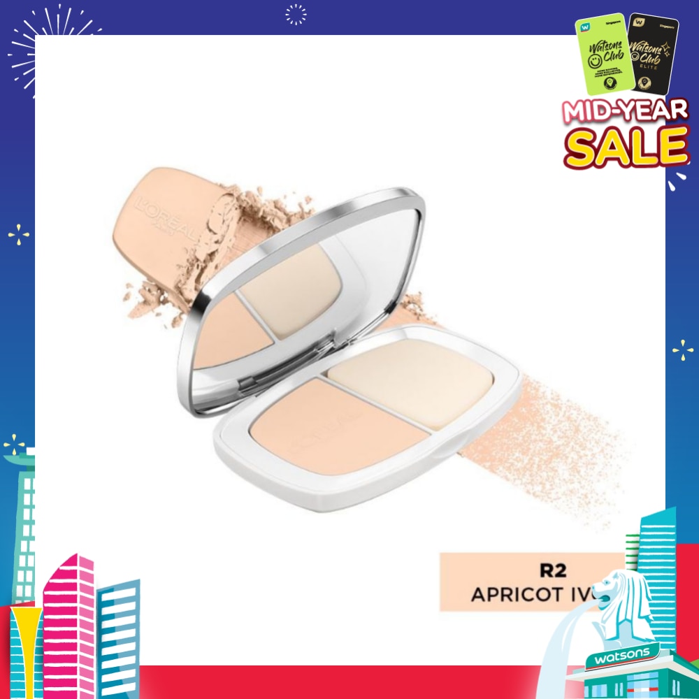 L'OREAL PARIS MAKEUP True Match Two-Way Cake Powder Foundation R2 Apricot Ivory 9g
