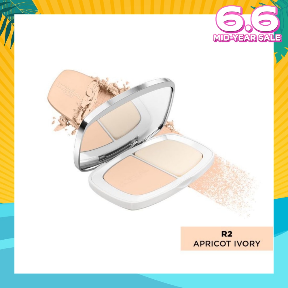 L'OREAL PARIS MAKEUP True Match Two-Way Cake Powder Foundation R2 Apricot Ivory 9g