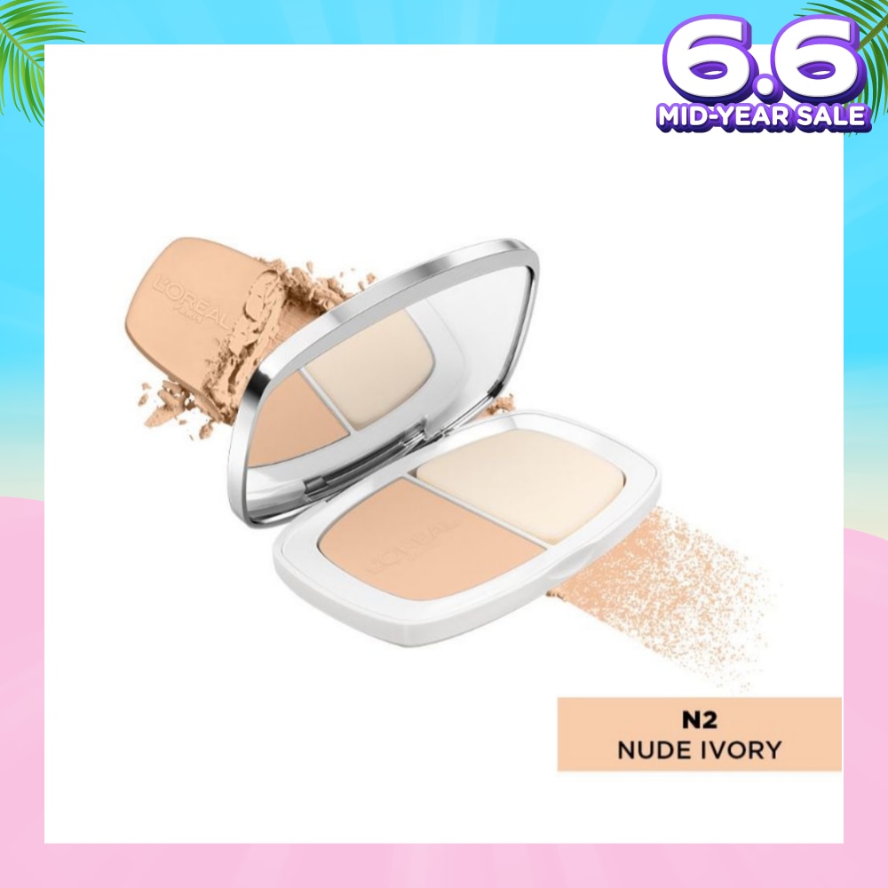 L'OREAL PARIS MAKEUP True Match Two-Way Cake Powder Foundation N2 Nude Ivory 9g