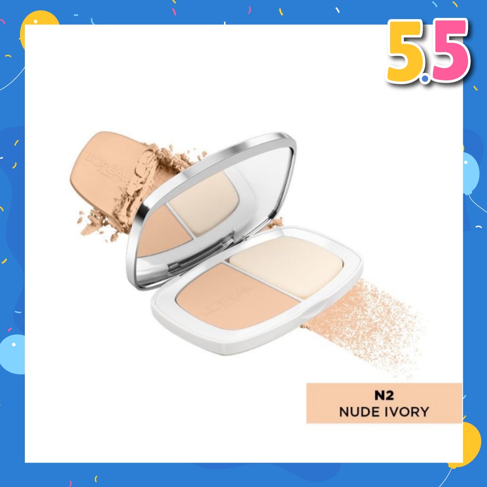 L'OREAL PARIS MAKEUP True Match Two-Way Cake Powder Foundation N2 Nude Ivory 9g