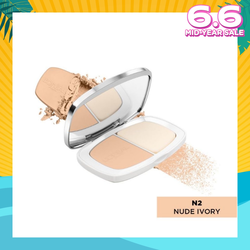 L'OREAL PARIS MAKEUP True Match Two-Way Cake Powder Foundation N2 Nude Ivory 9g