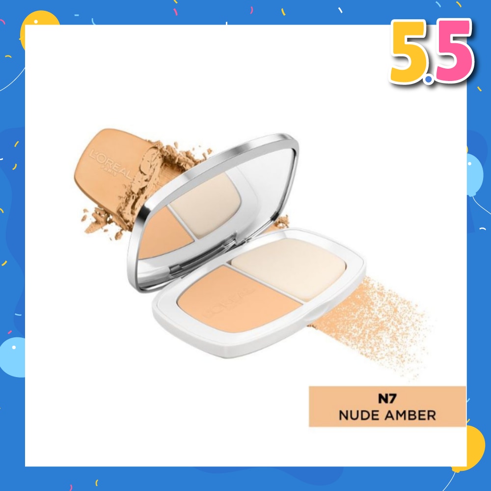 L'OREAL PARIS MAKEUP True Match Two-Way Cake Powder Foundation N7 Nude Amber 9g