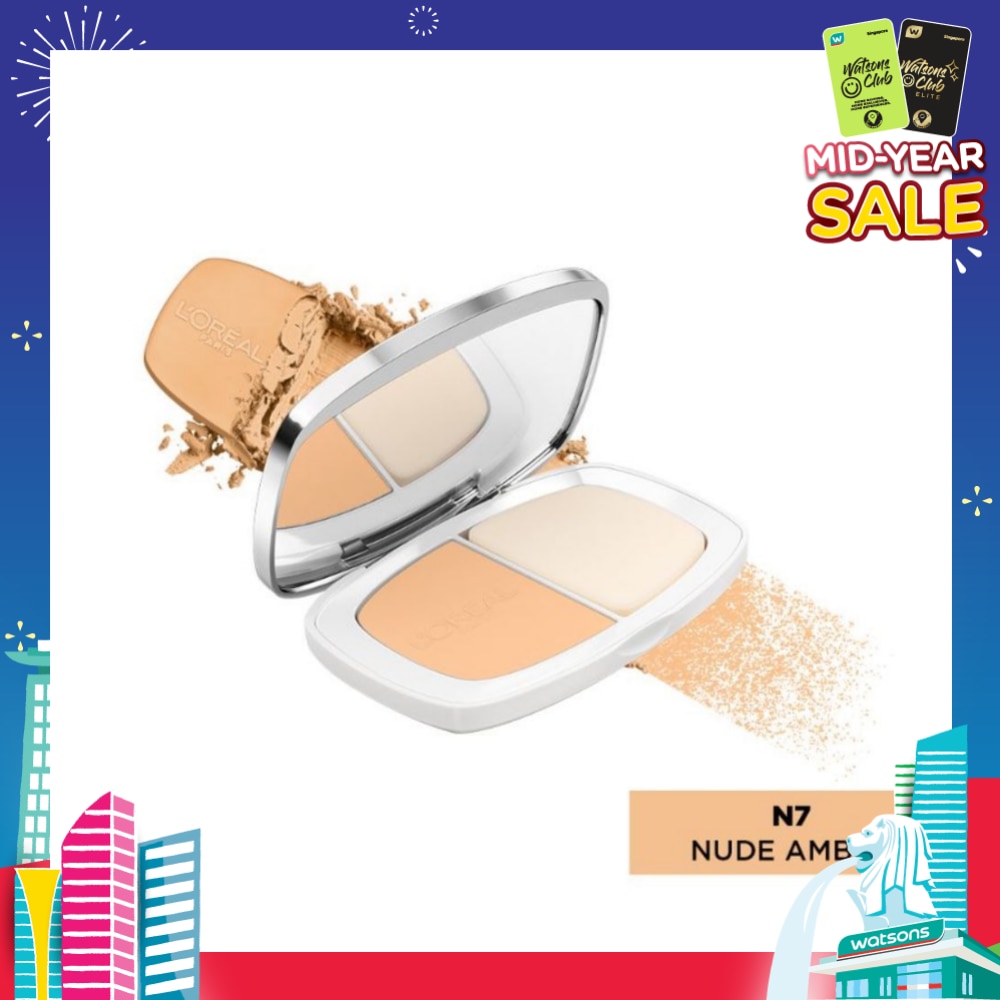 L'OREAL PARIS MAKEUP True Match Two-Way Cake Powder Foundation N7 Nude Amber 9g