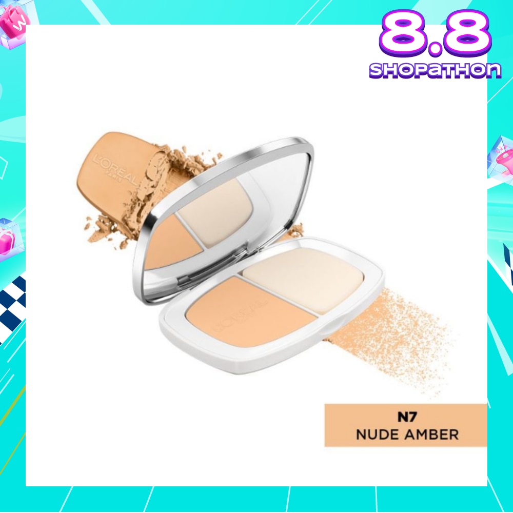 L'OREAL PARIS MAKEUP True Match Two-Way Cake Powder Foundation N7 Nude Amber 9g