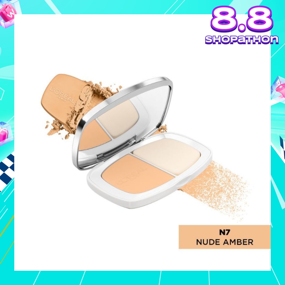 L'OREAL PARIS MAKEUP True Match Two-Way Cake Powder Foundation N7 Nude Amber 9g