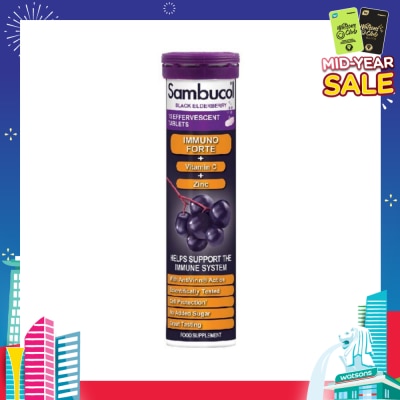 SAMBUCOL Black Elderberry Effervescent Tablets  (Helps Support The Immune System) 15s