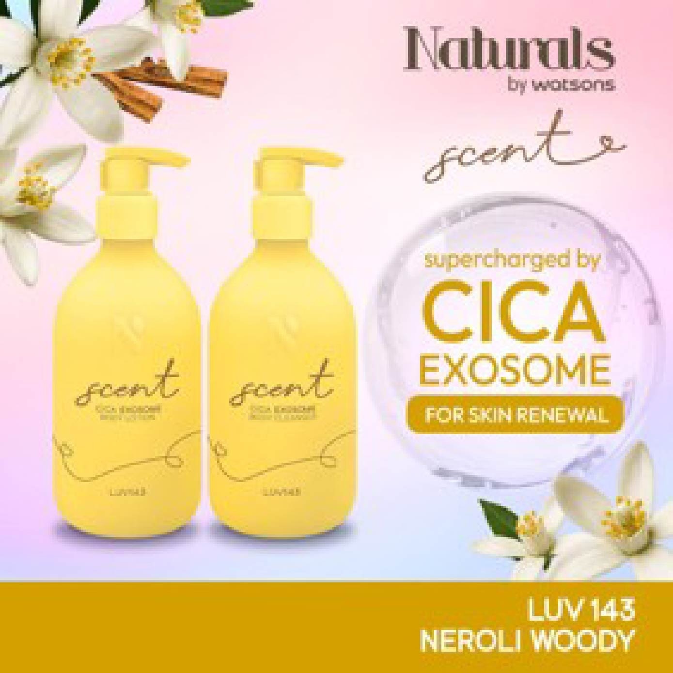 LUV143 Neroli Woody Cica Exosome Body Cleanser & Body Lotion Set 400ml x 2s