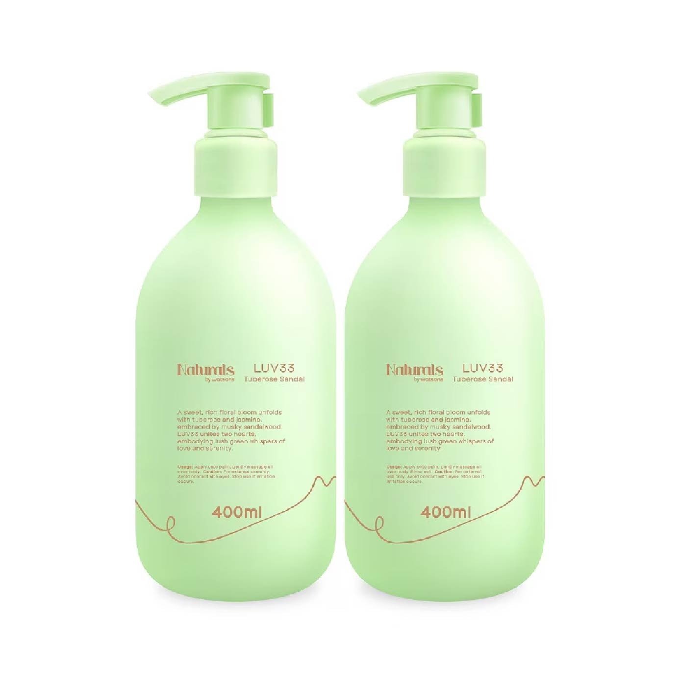 LUV33 Tuberose Sandal Cica Exosome Body Cleanser & Body Lotion Set 400ml x 2s