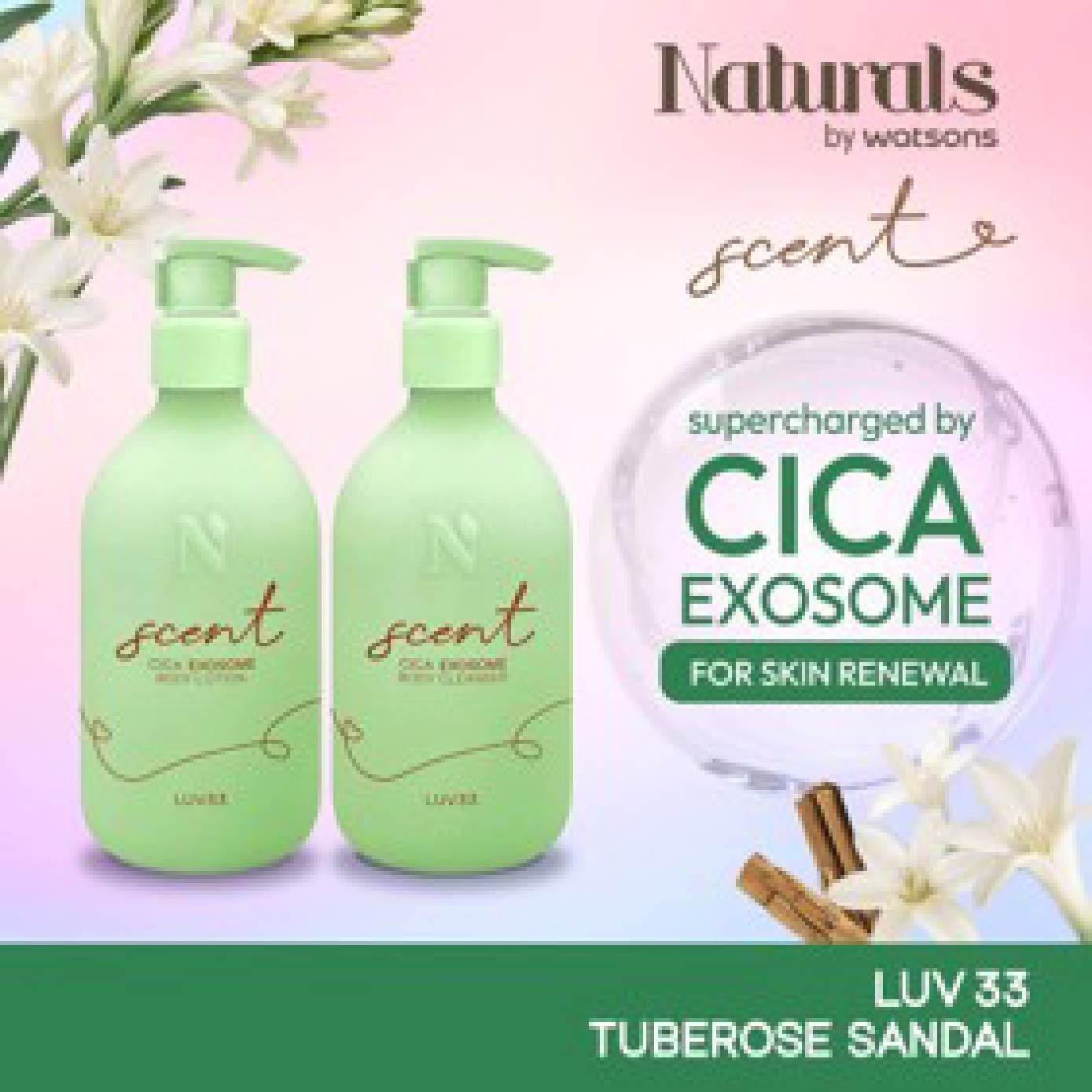 LUV33 Tuberose Sandal Cica Exosome Body Cleanser & Body Lotion Set 400ml x 2s