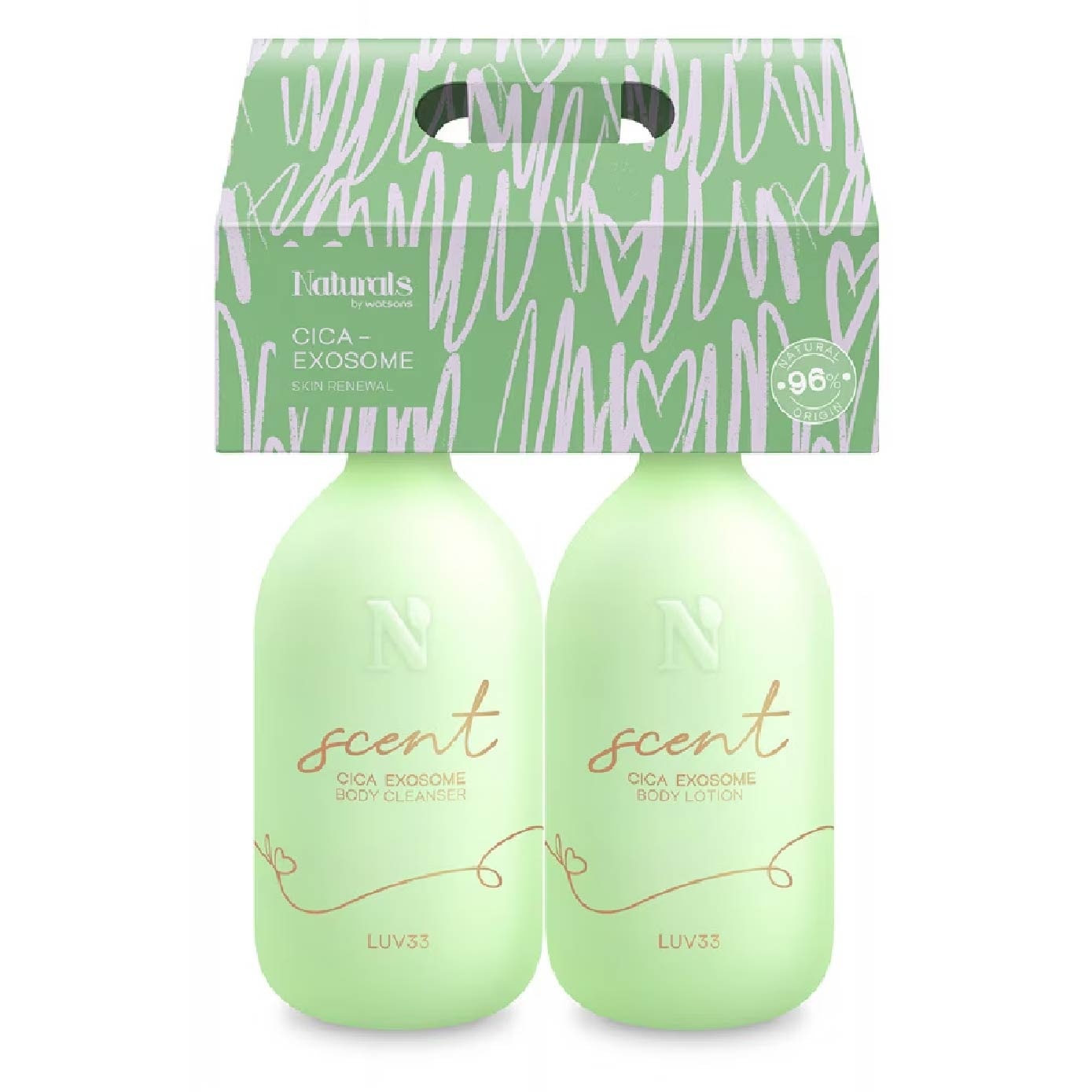 LUV33 Tuberose Sandal Cica Exosome Body Cleanser & Body Lotion Set 400ml x 2s