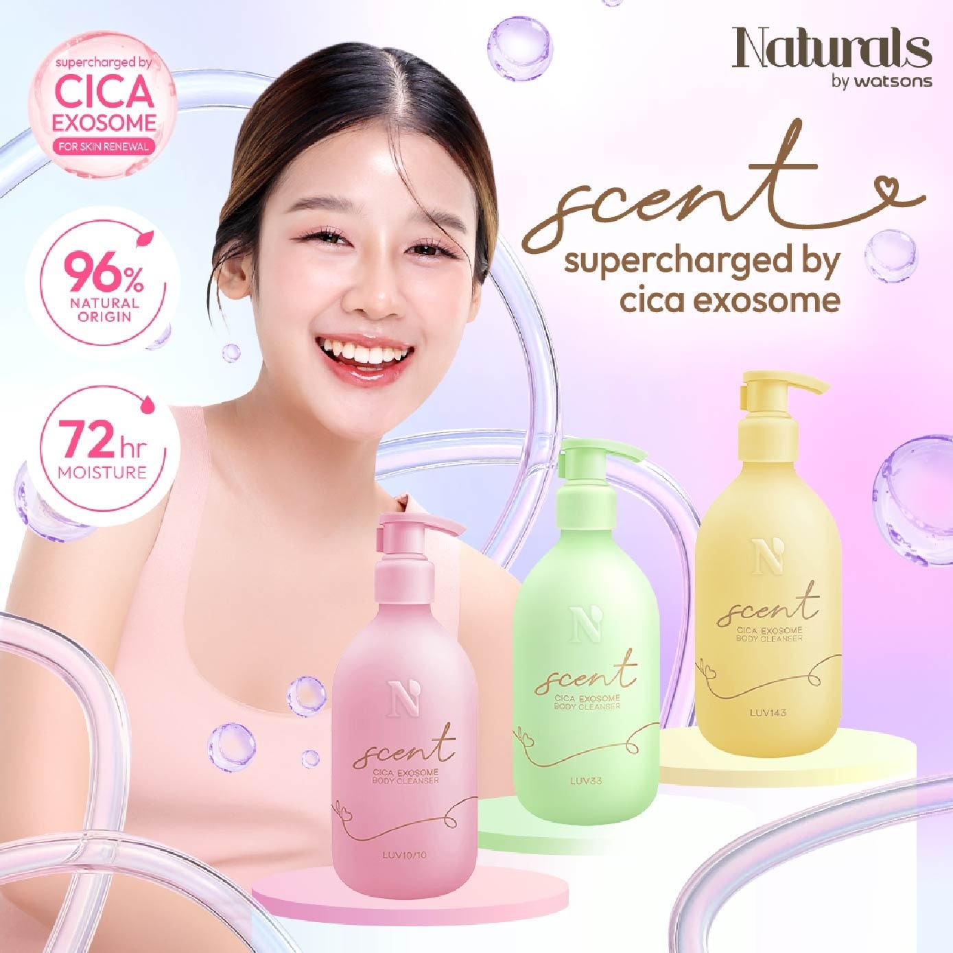 LUV10/10 Rose Musk Cica Exosome Body Cleanser & Body Lotion Set 400ml x 2s
