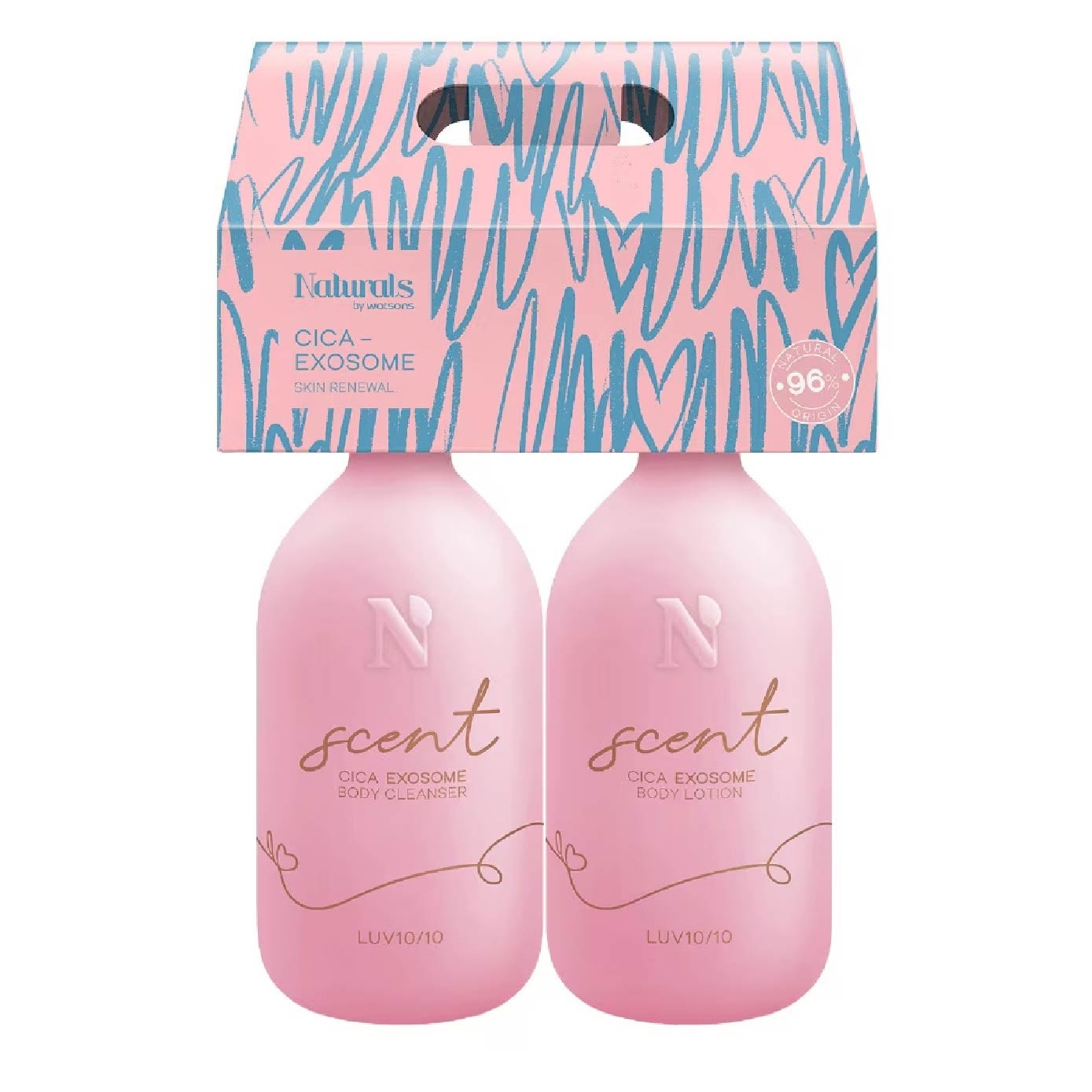 LUV10/10 Rose Musk Cica Exosome Body Cleanser & Body Lotion Set 400ml x 2s