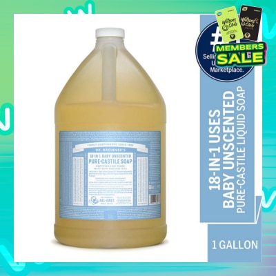 DR BRONNER'S Baby Unscented Pure Castile Liquid Soap 1 Gallon