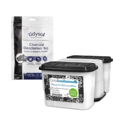TIDYSOL - Charcoal Deodoriser + Charcoal Dehumidifier Bundle Set 1s