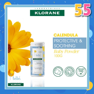 KLORANE Bebe Protective Baby Soothing Calendula Powder (To Soothes, Protects Baby Skin With Self Repairing Properties) 100g