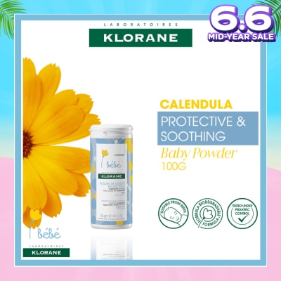 KLORANE Bebe Protective Baby Soothing Calendula Powder (To Soothes, Protects Baby Skin With Self Repairing Properties) 100g
